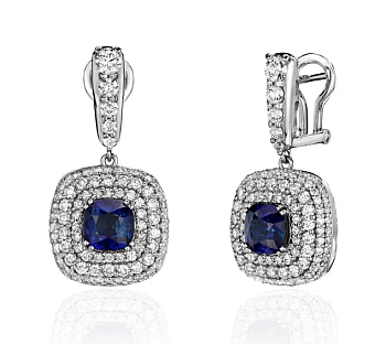 Серьги с сапфиром и бриллиантами 