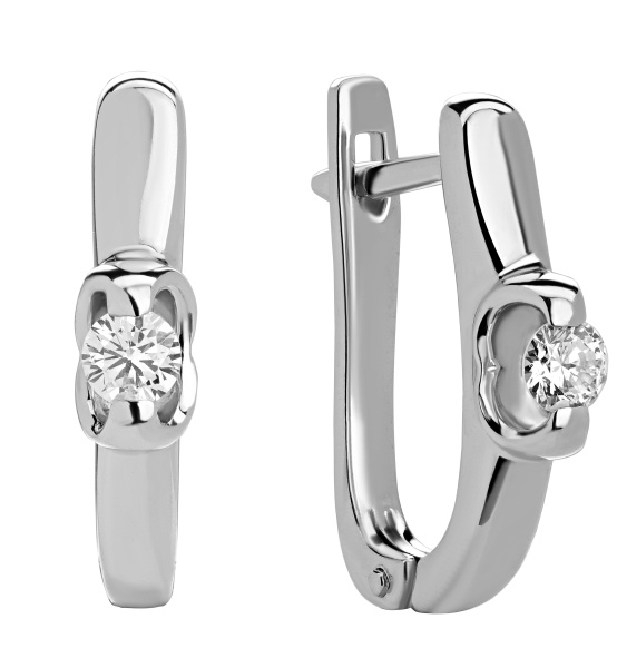 Золотые серьги с бриллиантами 585 золота