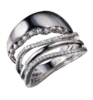 Золотое кольцо с бриллиантами натуральными