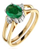 Помолвочное кольцо желтое золото с бриллиантами и изумрудом