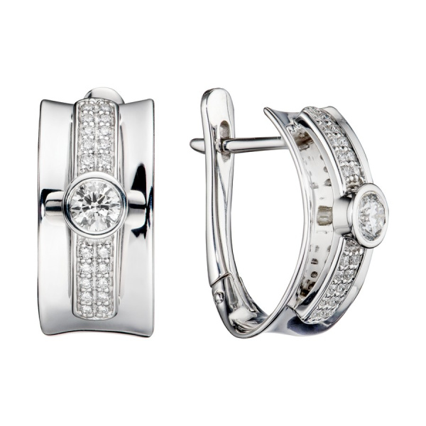 Золотые 585 серьги с бриллиантом природным