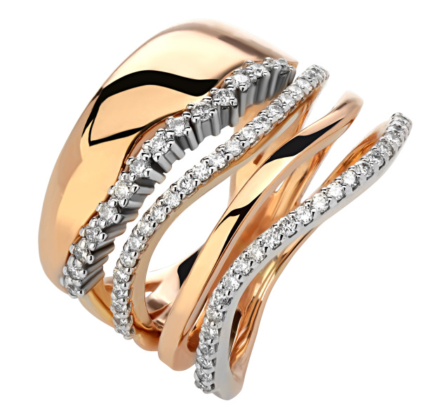 Золотое кольцо с бриллиантами натуральными