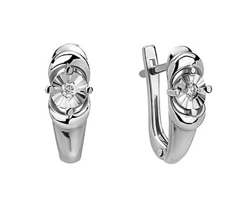 Золотые 585 серьги с бриллиантами природными