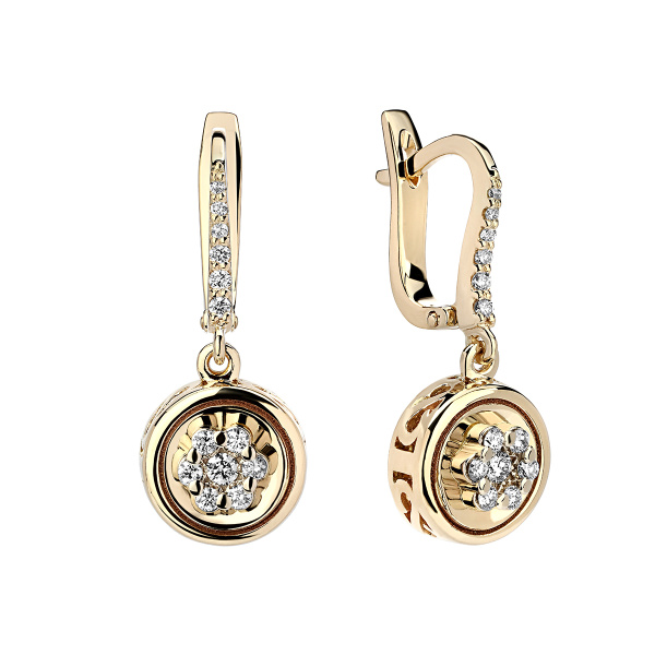 Золотые серьги с бриллиантами