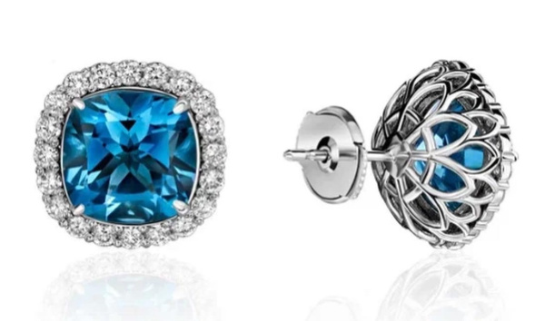 Серьги-пусеты топаз 