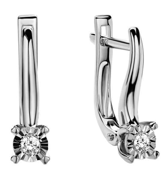 Серьги из Белого золота с бриллиантами